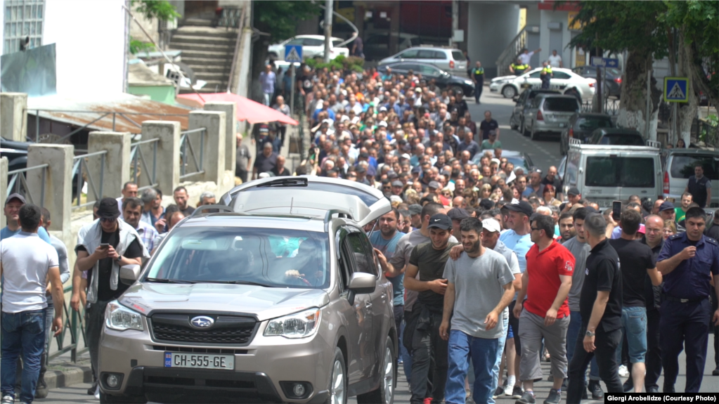 საპროტესტო მსვლელობა ჭიათურაში